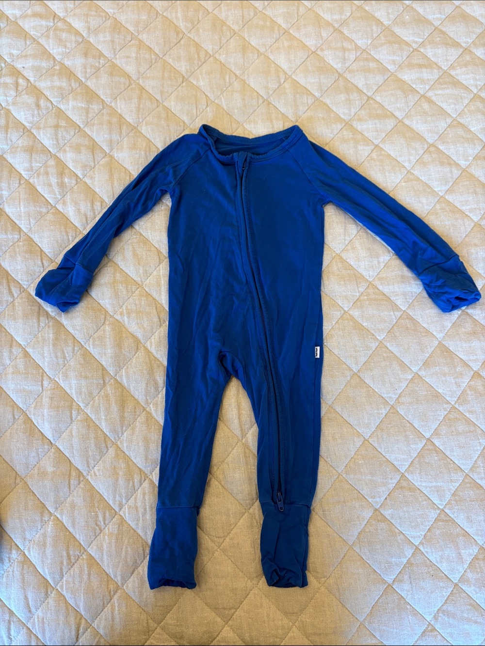 Little Sleepies Royal Blue Long Sleeve Footed One-Piece Zipper Pajama